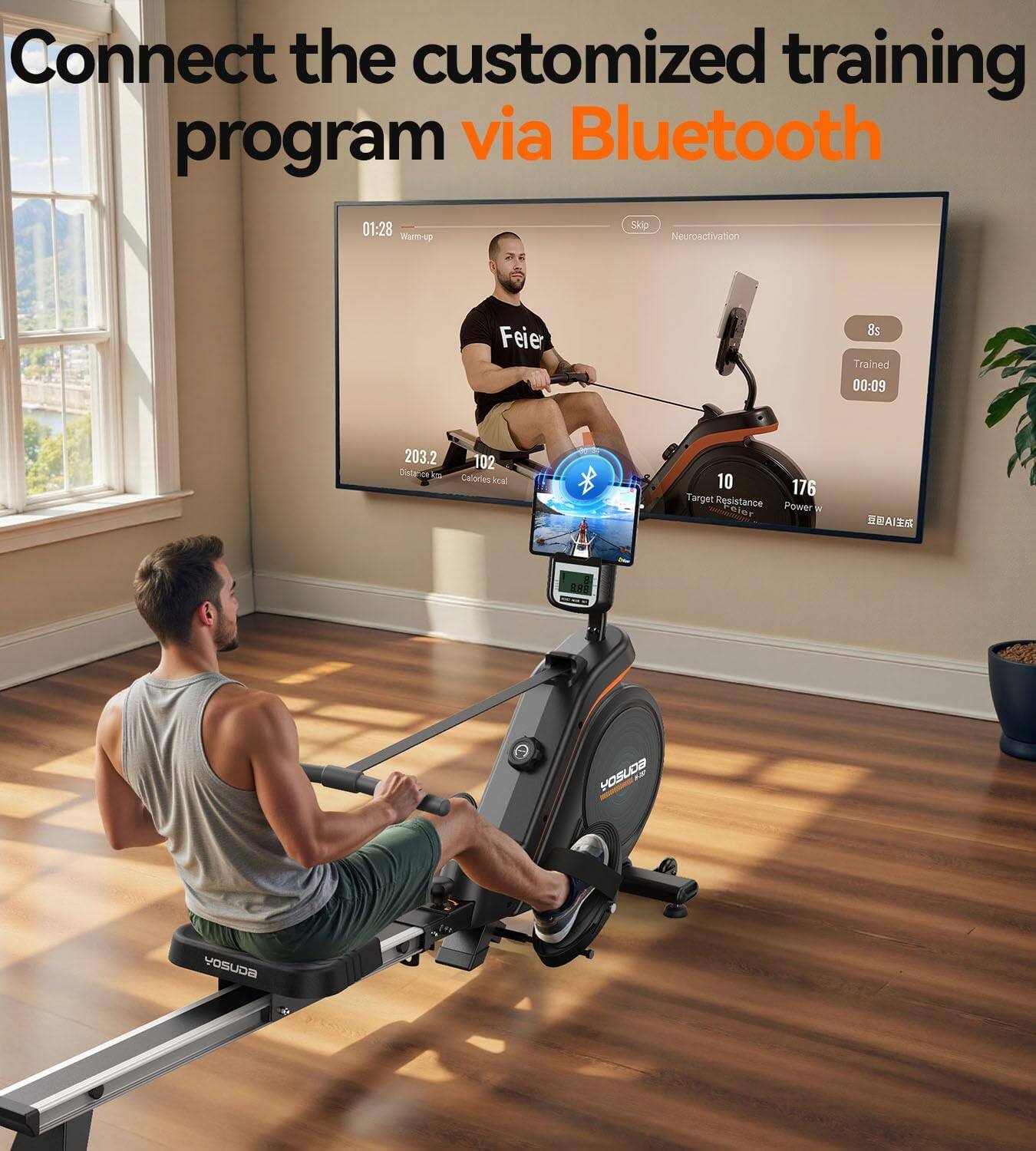 Connect the customized training program via Bluetooth

01:28 Warm-up

203.2 Distance Km
102 Calories Kcal

Target Resistance 10
Power W 176

Skip Neuroactivation
8s Trained 00:09