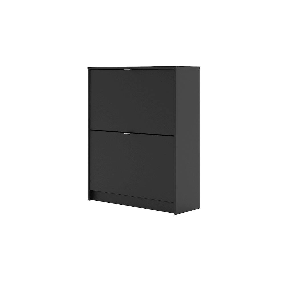 Angle. Tvilum - Bright 2 Drawer Shoe Cabinet Matte - Black.