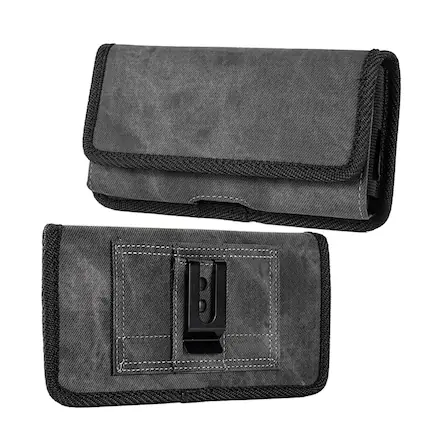 Front. Kitcheniva - Phone Denim Belt Clip Pouch Case Holster - Dark Denim.