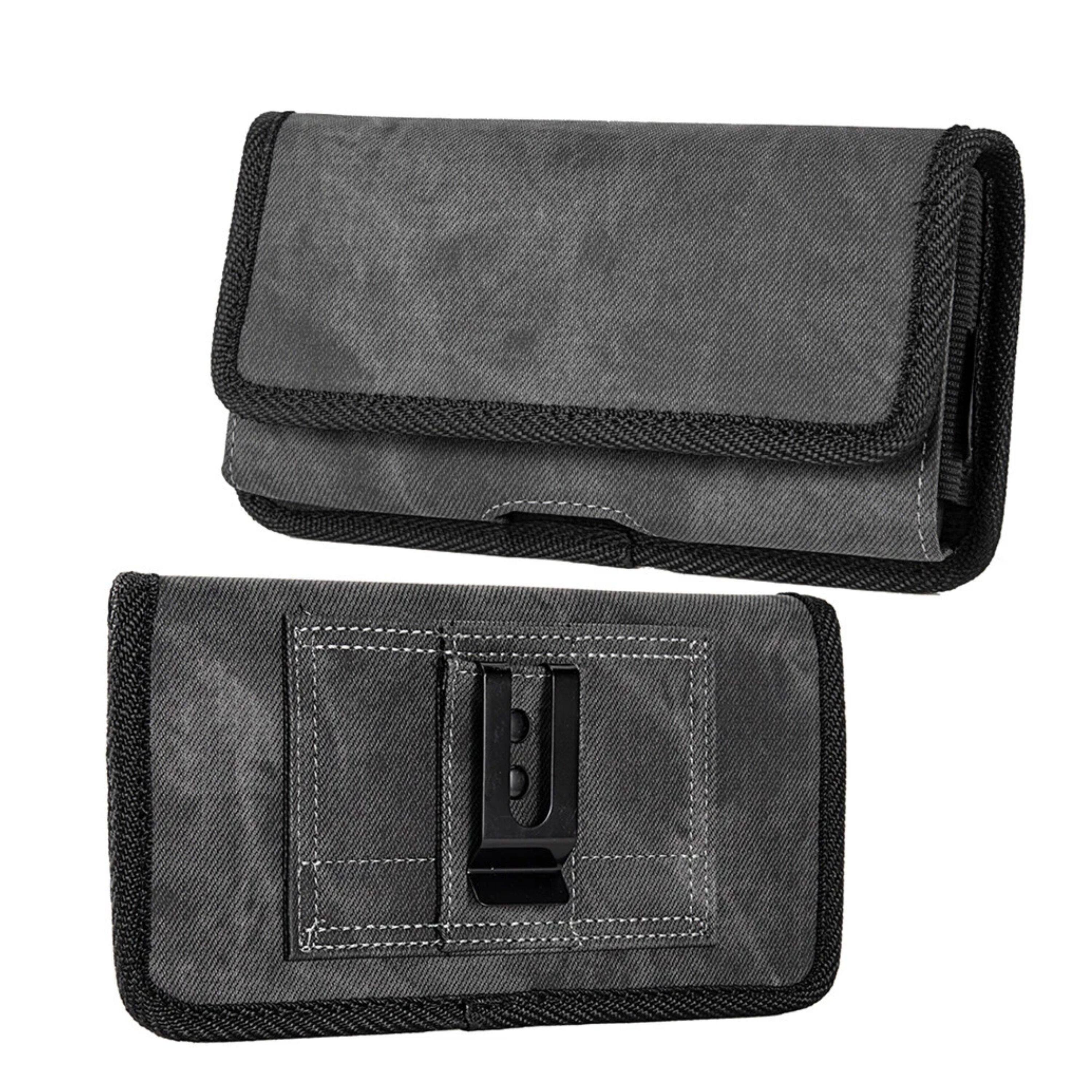 Front. Kitcheniva - Phone Denim Belt Clip Pouch Case Holster - Dark Denim.