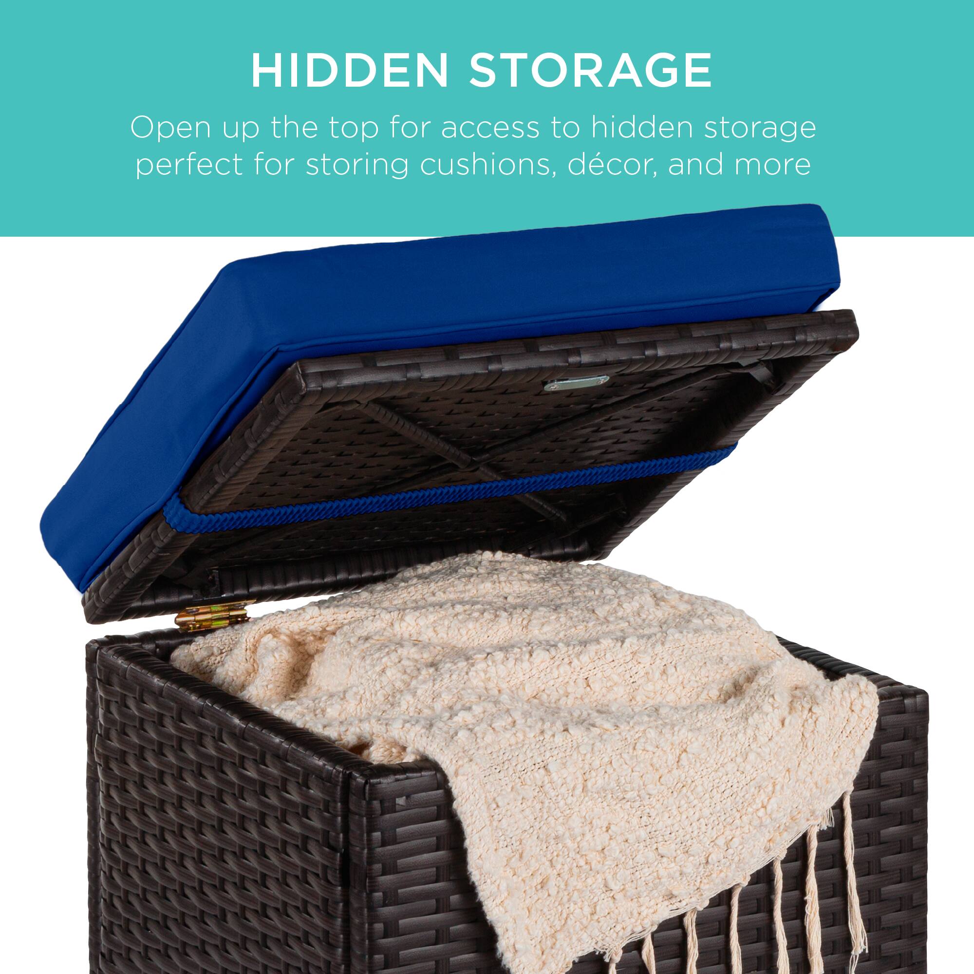HIDDEN STORAGE

Open up the top for access to hidden storage perfect for storing cushions, décor, and more