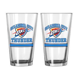 Logo Brands - Oklahoma City Thunder 16oz. Pint Glass Two Pack - Multicolor