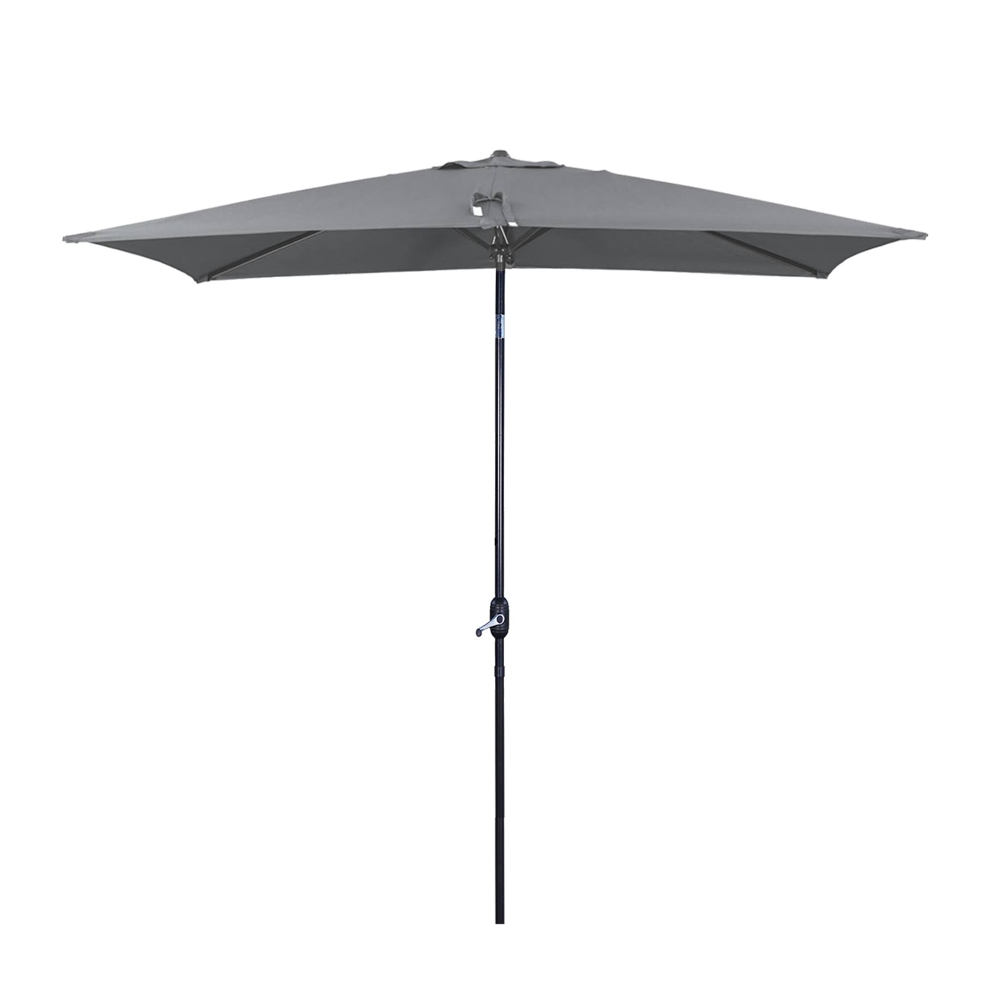 Left. Mondawe - 10' x 6'5ft Patio Umbrella Rectangular Market Umbrella with Push Button Tilt & Crank - Grey.