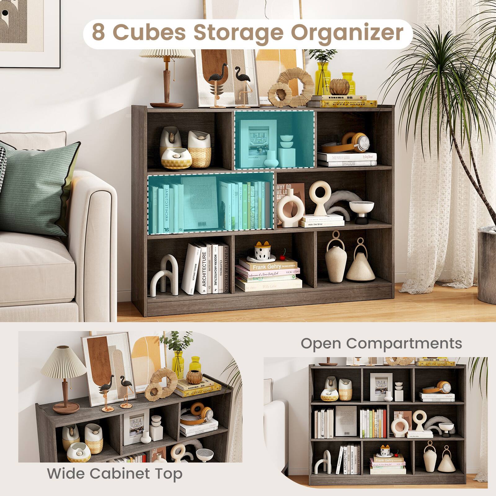 8 Cubes Storage Organizer! - higler WHT 23 L T NORA V d I TURE ARCHITECTURE | 1 I I | I . | PURNITURI DESICN Frank Gehry - ... 1 d   d  5 me - I - I Open Compartments - COENA.. Wide Cabinet Top.