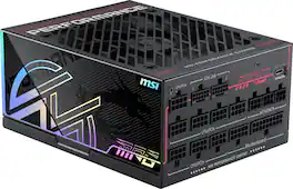 MSI - MPG Ai1300TS PCIE5 - Full Modular - 80 Plus Titanium 1300W - SiC MOSFETs - GPU Safeguard+ Gaming Power Supply - Black