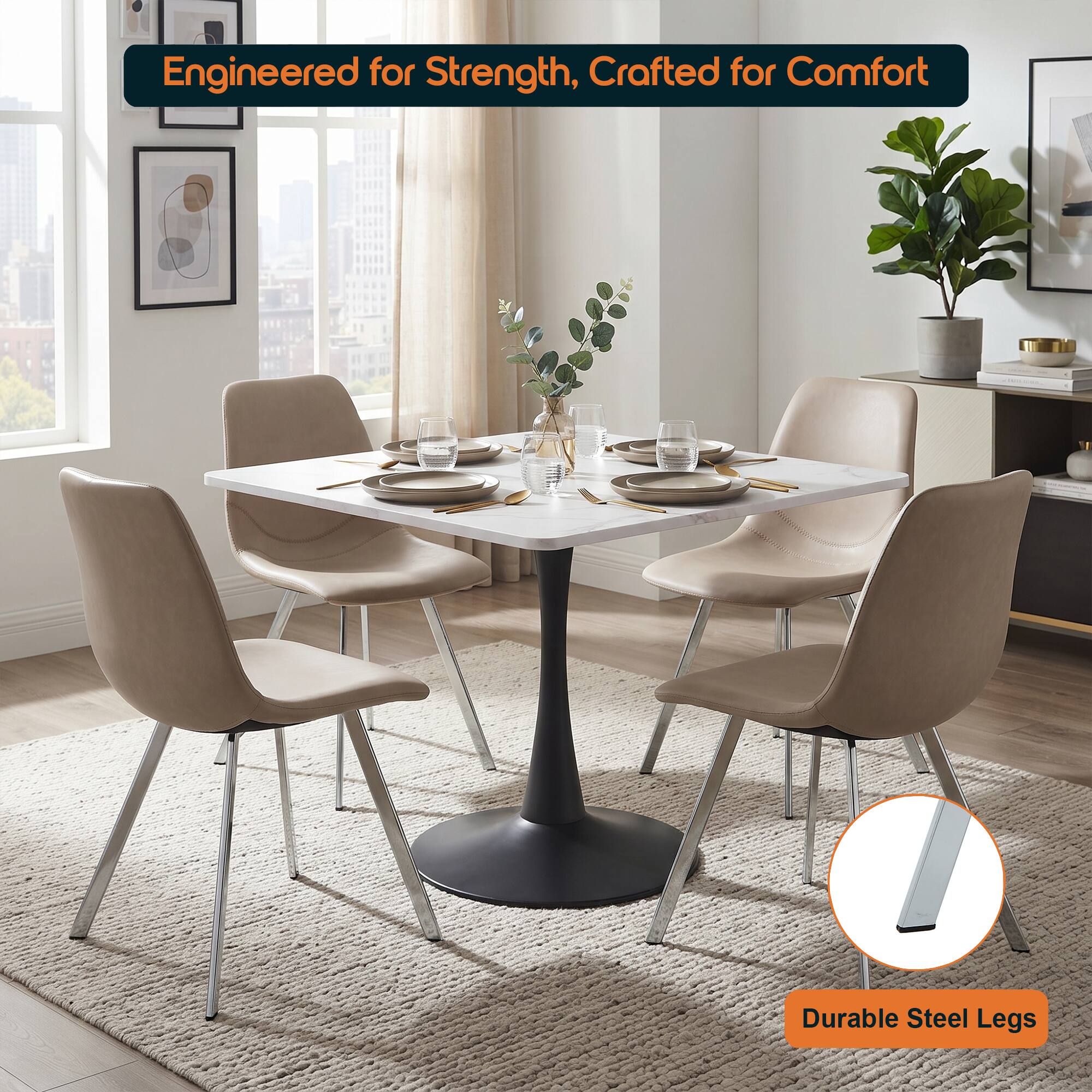 Engineered for Strength, Crafted for Comfort  
Durable Steel Legs