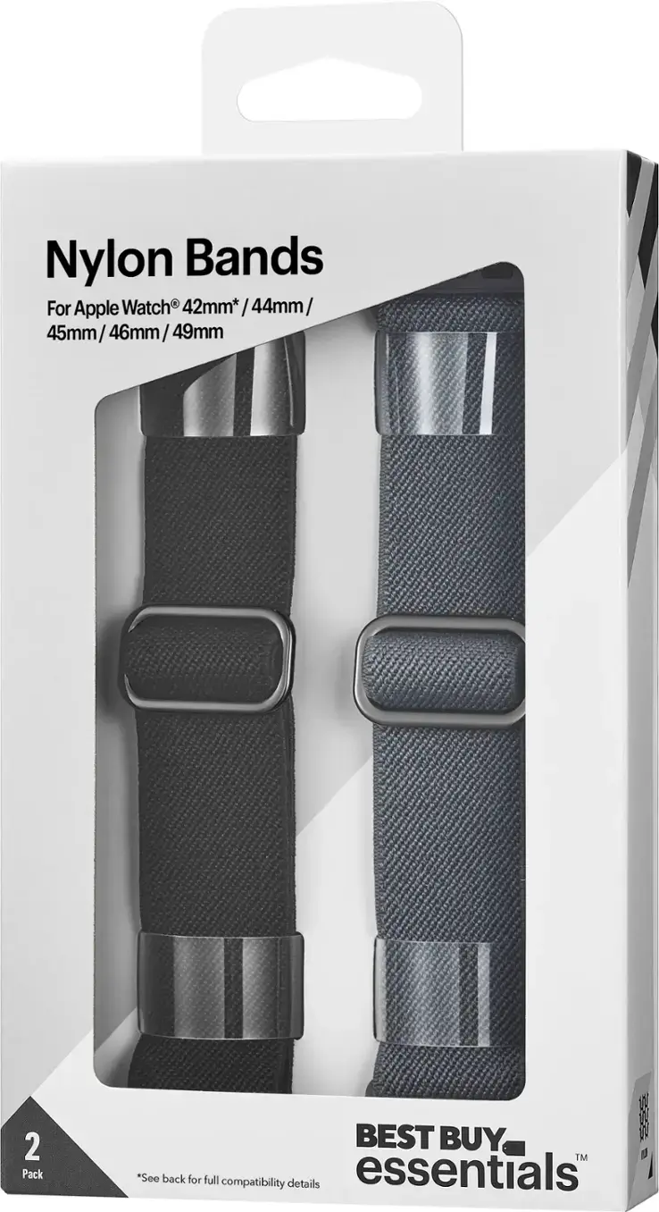 Nylon Bands for Apple Watch 42mm, 44mm, 45mm, 46mm, 49mm - 2 Pack - Best Buy Essentials