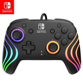 Dazzling Pops - gaming afterglow wave controller officially licensed oled rgb led customization app controls rechargeable - Black Wired