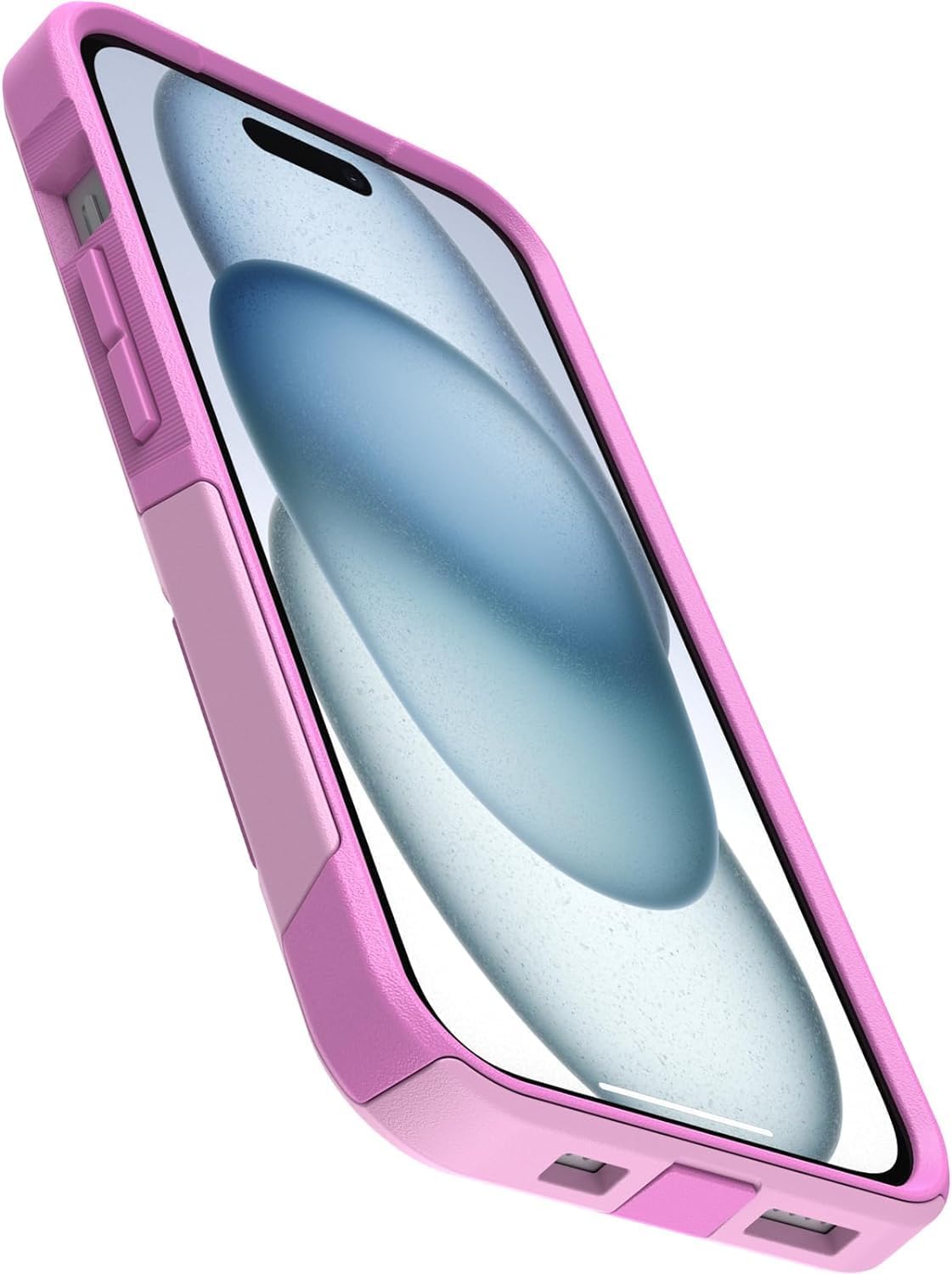Back. OtterBox - OtterBox - Commuter Series Hard Shell Case for Apple iPhone 17e, Apple, iPhone 16e, iPhone 15, iPhone 14, & iPhone 13 - Run Wildflower (Pink).