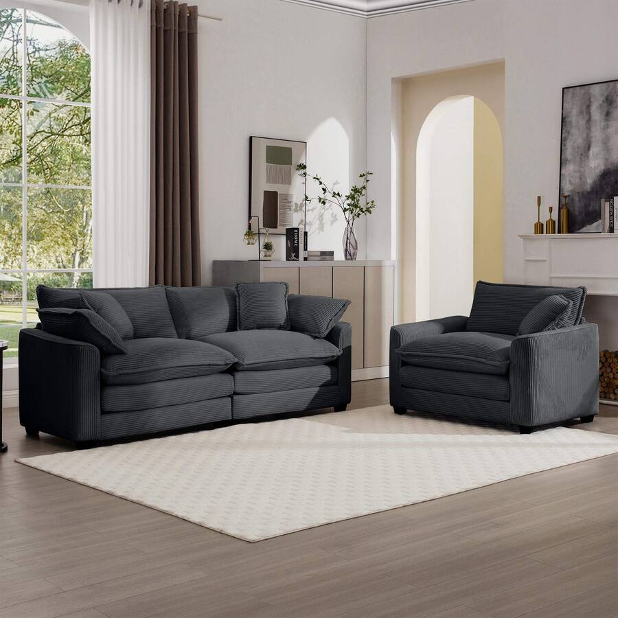 LOVMOR Modern Living Room Sofa TwoPiece Set Suitable for Living room ...