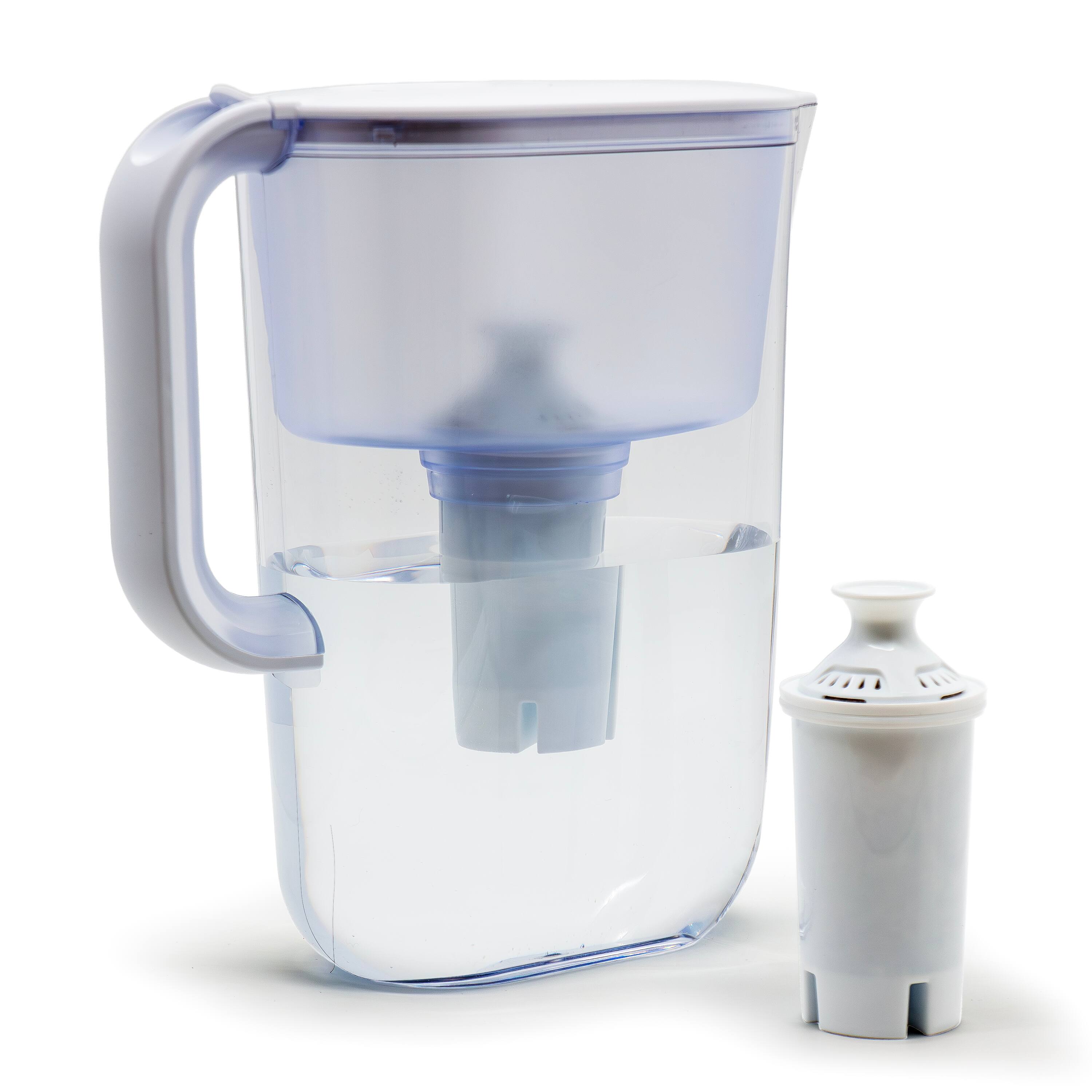 Left. FC Design - Freco 10.5 cup / 2.5L Water Filter Pitcher with 1 Filter, NSF42/53 Certified, Brita filter compatible, BPA Free - White.