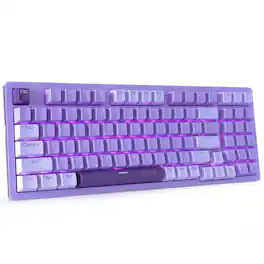 PO3TICJUNKI3 - Mechanical Gaming Usb Wired Compact With Number Pad Purple Led Backlit Blue Detachable Type C Cable 94 Keys - Red Switch