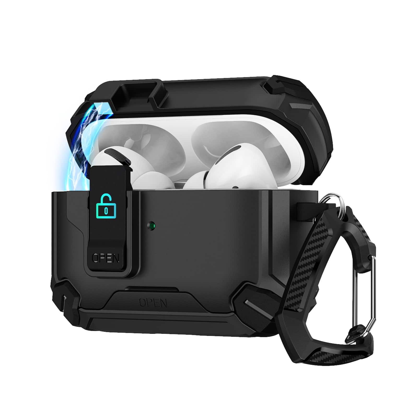 Mybat Pro - SafeSound Magnetic Locking AirPods Case for Apple AirPods Pro 3 with Wireless Charging Case - Black