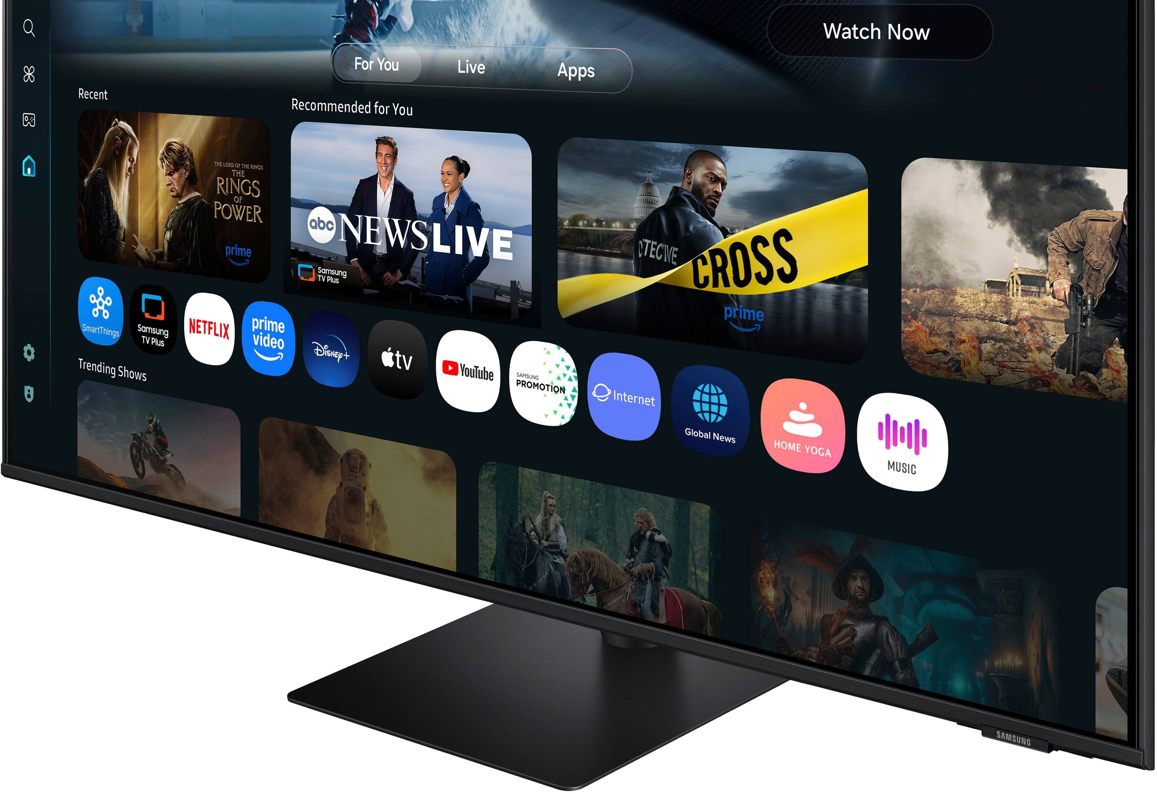 Watch Now Recent For You Recommended for You Live Apps 8 - LMB a - - THE RINGS or POWER abc prime NEWSLIVE Samsung TV Plus SmartThings Samsung NETFLIX prime TV Plus video Disnep+ tv Trending Shows YouTube samune PROMOTION NTECIE CROSS prime Internet Global News HOME YOGA MUSIC SAMSUNG