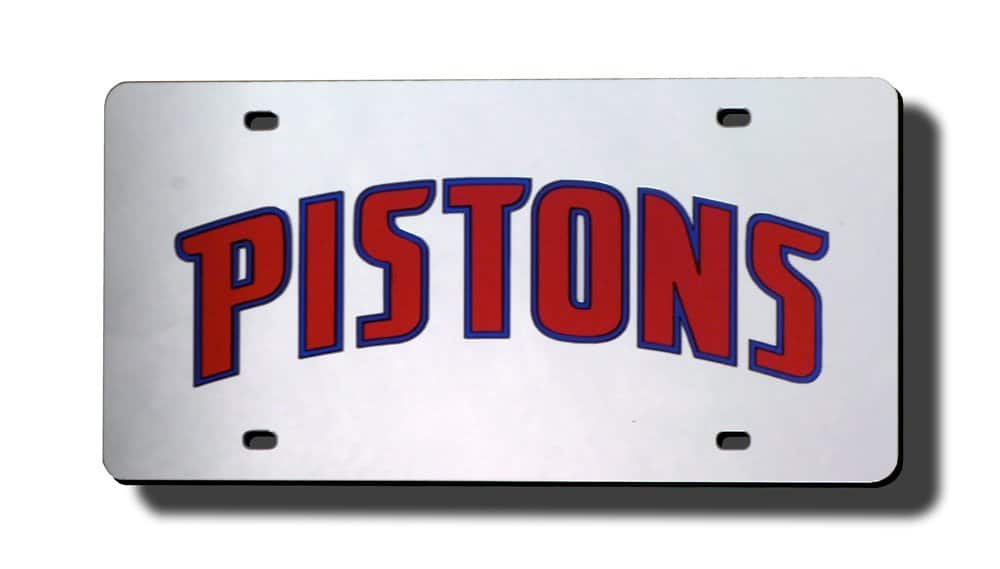 Rico Industries - Detroit Pistons Acrylic License Plate Laser Tag - Multi