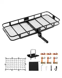 VEVOR - 70" x 30" x 6", Hitch Cargo Carrier, 500 lbs Capacity Hitch Cargo Carrier with Nighttime Reflective Reminder - Black