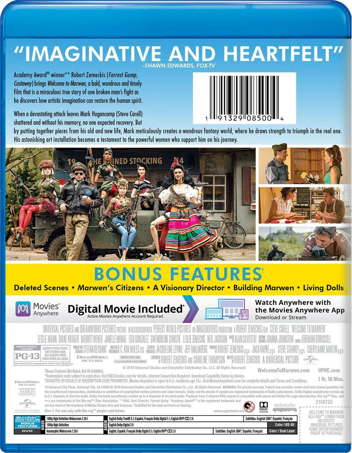 Back. Welcome to Marwen (DVD + Digital) [Blu-ray].