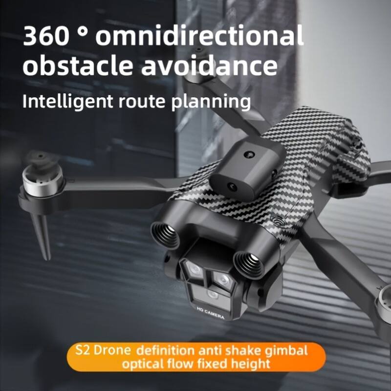360° omnidirectional obstacle avoidance  
Intelligent route planning  

S2 Drone definition anti shake gimbal optical flow fixed height