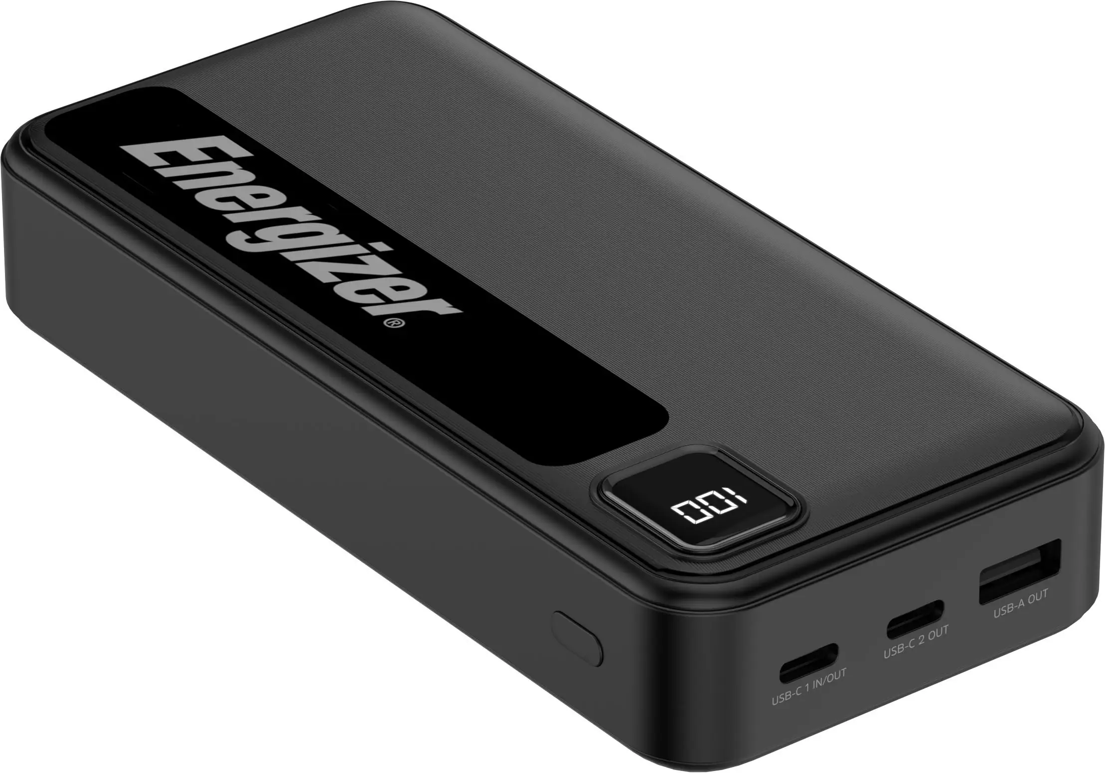 Energizer - MAX 20,000mAh 15W USB-C 3-Port Universal Portable Battery Charger/Power Bank w/ LCD screen for Smartphones & Accessories - Black