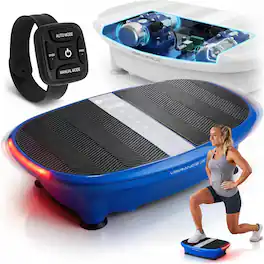 LifePro - Vibration Plate Exercise Machine Whole Body Vibrating Plate with LED Control and Remote - Blue