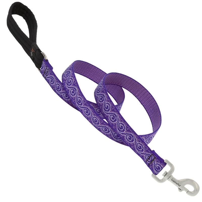 Angle. LupinePet - LupinePet Original Designs Multicolor Jelly Roll Nylon Dog Leash - Multicolored.