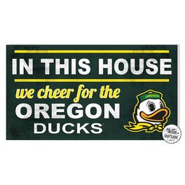 Jardine - Oregon Ducks 11'' x 20'' Indoor/Outdoor In This House Sign - Green
