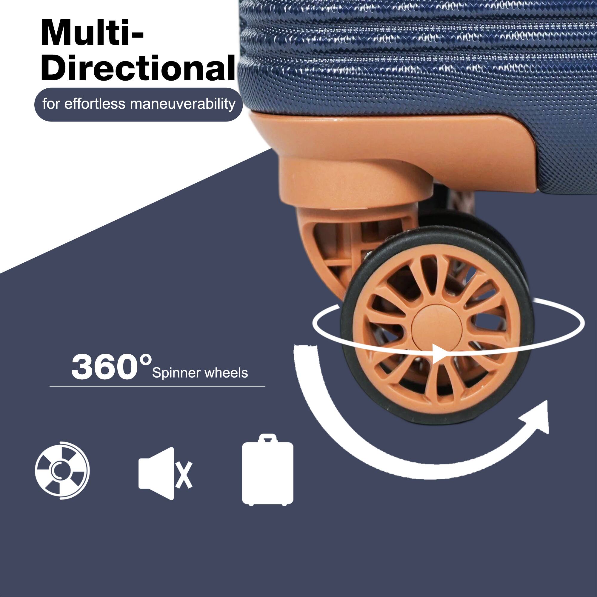 Multi-Directional for effortless maneuverability

360° Spinner wheels