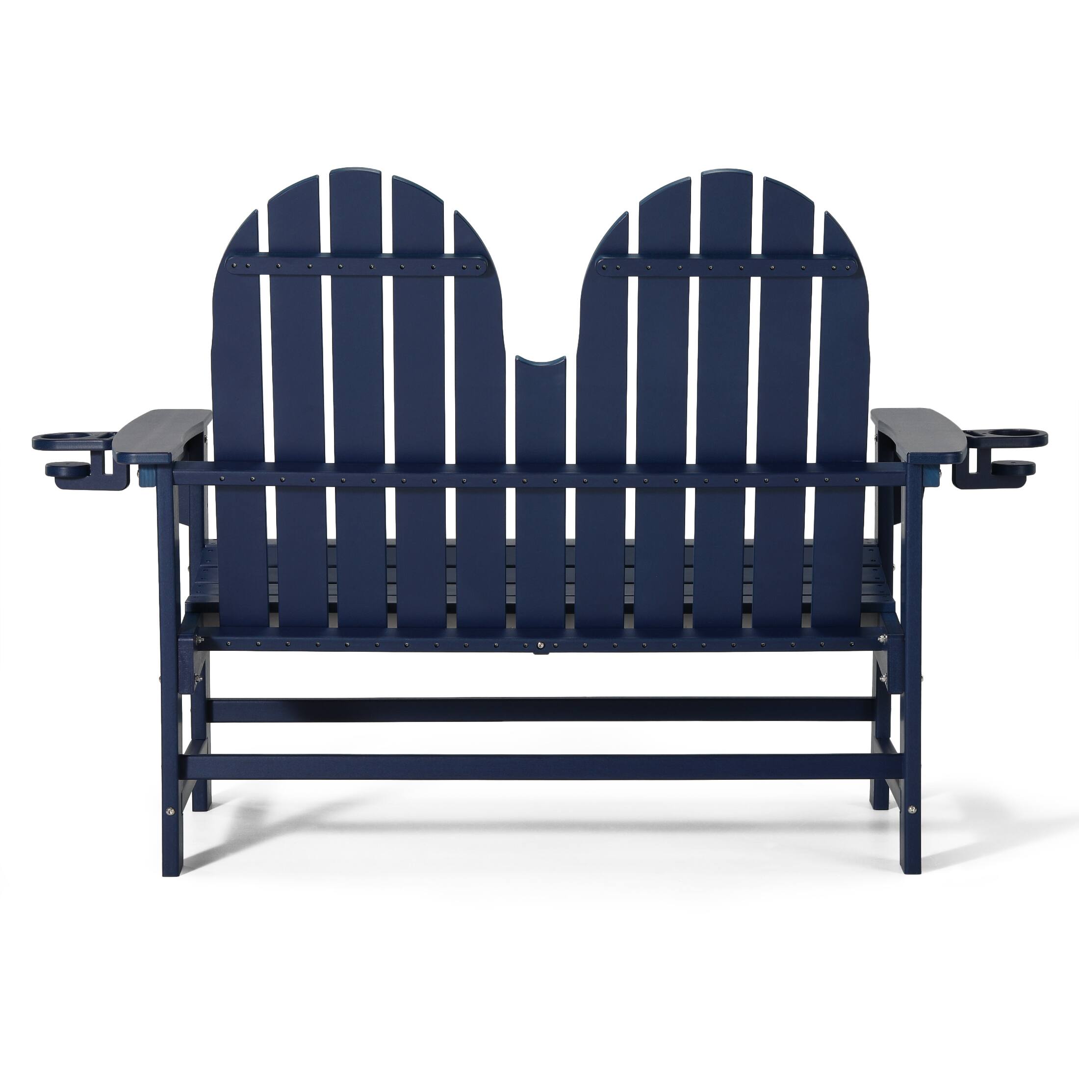 Alt View 1. WestinTrends - WestinTrends St. Augustine Outdoor Patio 49" HDPE Adirondack Garden Bench - Navy Blue.