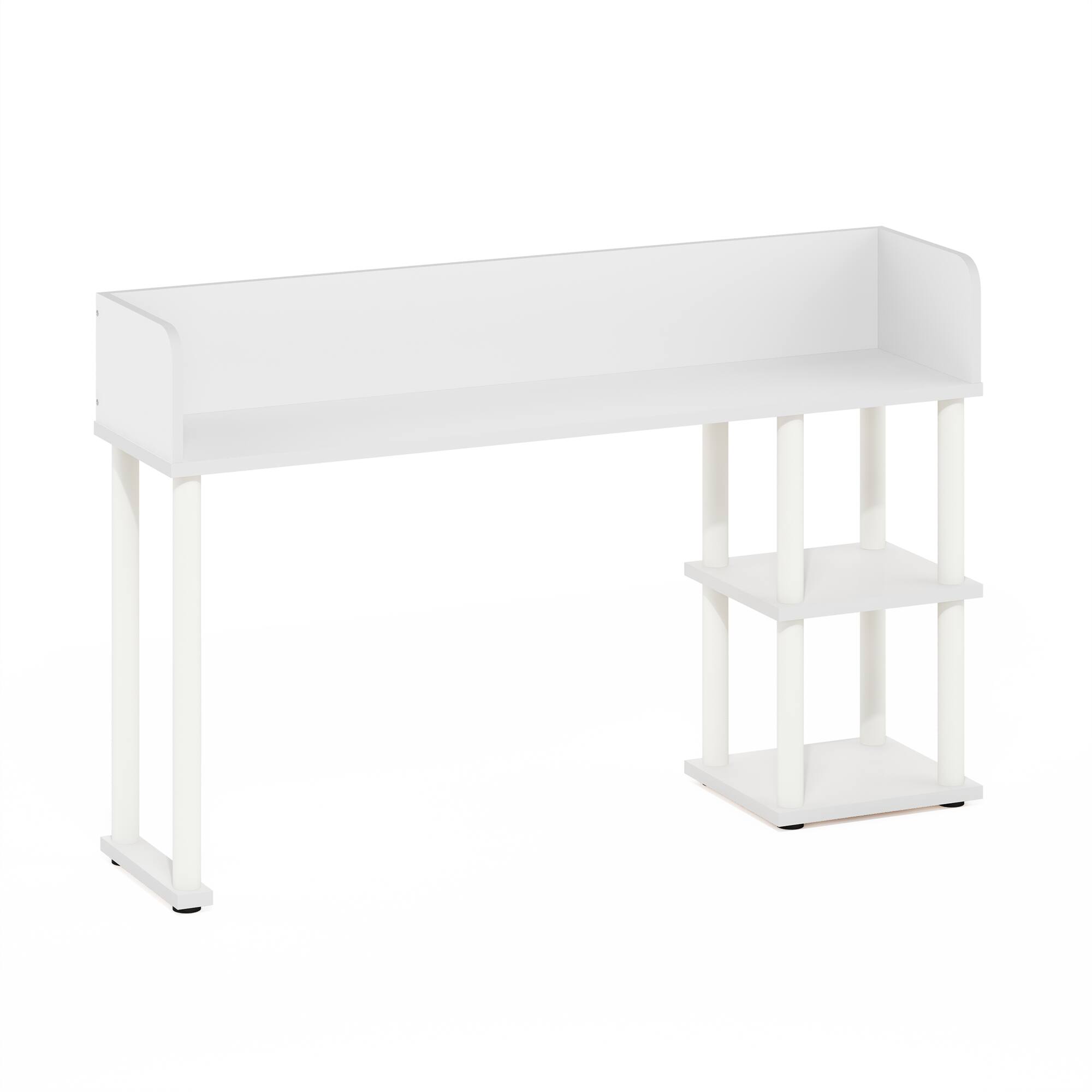 Furinno - Classic Desktop Bookshelf Storage Hutch, Desk Organizer with 3 Shelves - White
