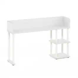 Furinno - Classic Desktop Bookshelf Storage Hutch, Desk Organizer with 3 Shelves - White