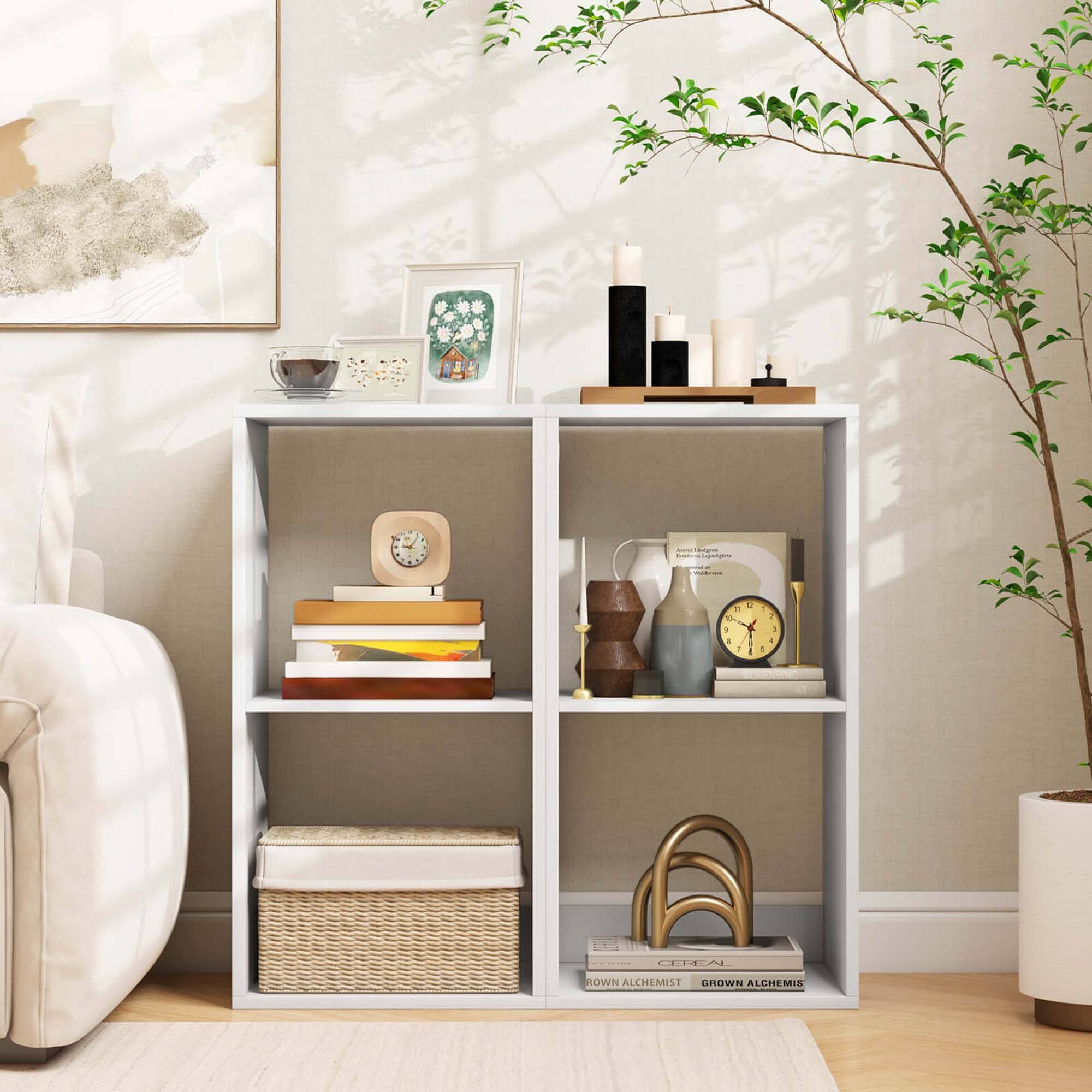 The image features a small shelf with various items on it, including a clock, books, and a vase. The shelf is situated next to a window, and there is a chair nearby. The shelf is filled with different items, such as a candle, a vase, and a clock, which are arranged in a visually appealing manner. The books on the shelf are placed in a way that showcases their titles and adds to the overall aesthetic of the space. The presence of the window and the chair suggest that this area is meant for relaxation and leisure, providing a comfortable environment for reading, enjoying the view, or simply spending time in the room.