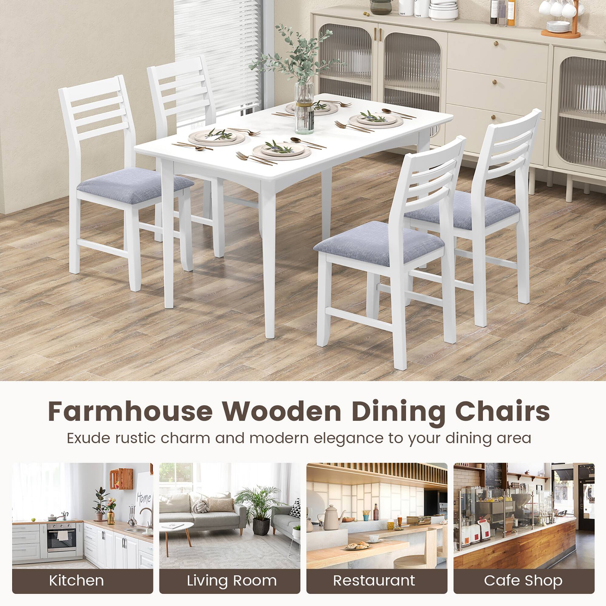 Farmhouse Wooden Dining Chairs  
Exude rustic charm and modern elegance to your dining area  

Kitchen  
Living Room  
Restaurant  
Cafe Shop