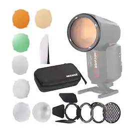 Neewer - Magnetic Flash Modifier Kit for Godox V1 & Round Head Speedlites, 14pc