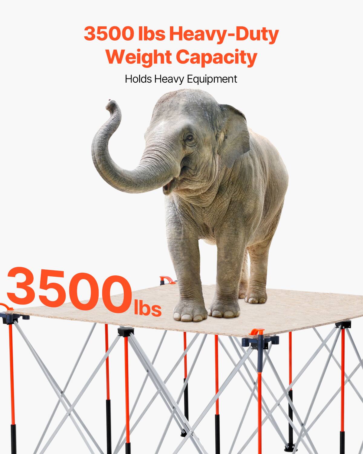3500 lbs Heavy-Duty Weight Capacity  
Holds Heavy Equipment  

3500 lbs