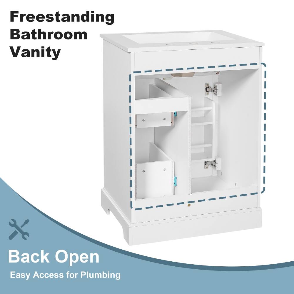 Freestanding Bathroom Vanity

Back Open
Easy Access for Plumbing