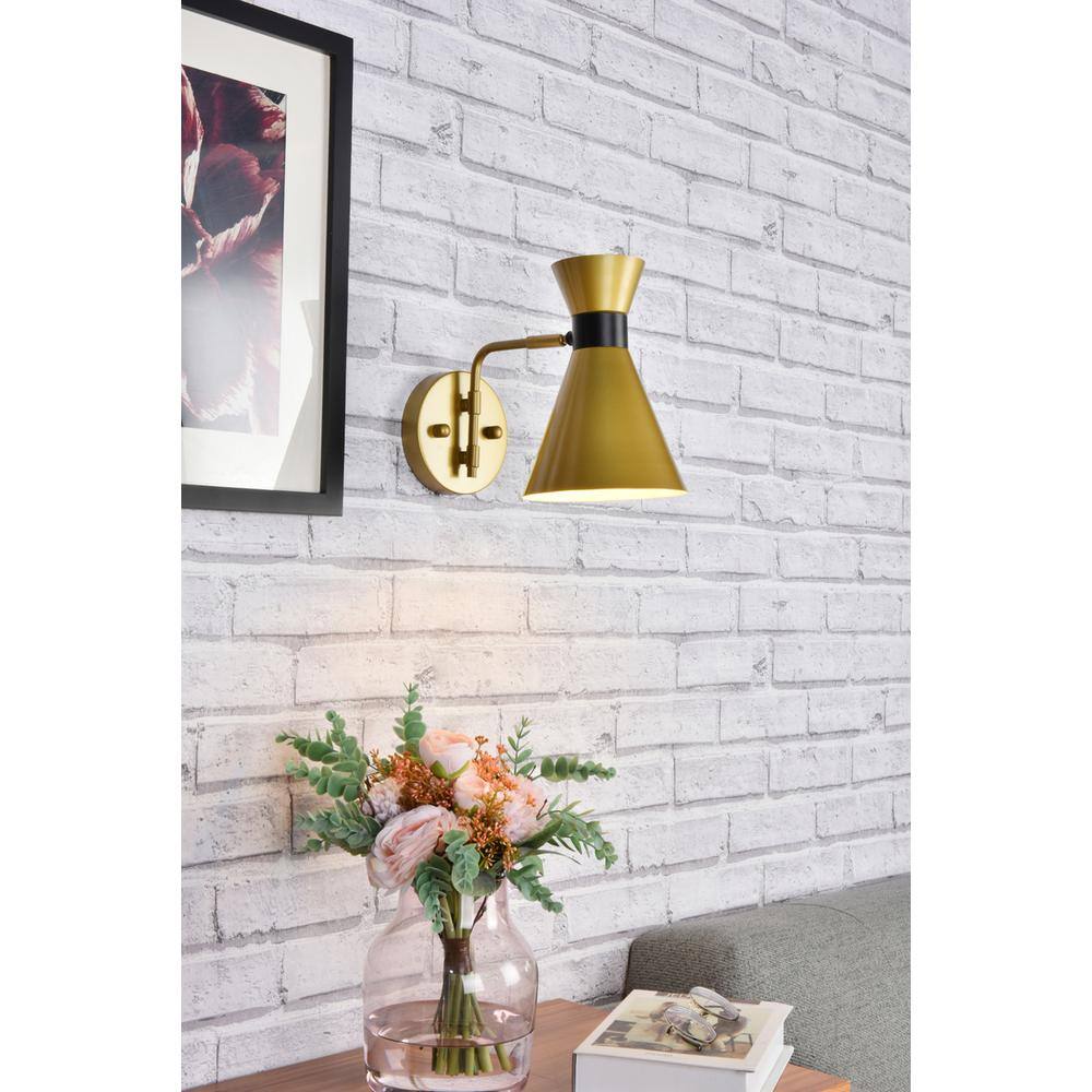 Living District - Halycon 6 inch light brass wall sconce - Brass And Black price history on PriceWatchPro