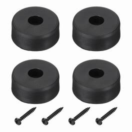 Unique Bargains - Rubber Speaker Isolation Feet, 1.46"x0.59" Anti-Vibration Pad with Screws for Electronic Speaker 4pcs - Black