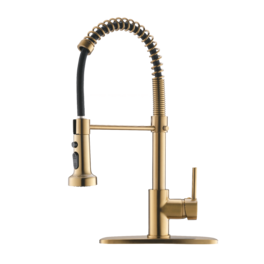 Contemporary Single Handle Gooseneck Pull Down Sprayer Kitchen Faucet