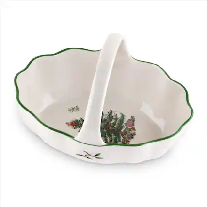Front. Spode - Spode Christmas Tree Basket with Handle Capacity Product Type Color - Multicolored.