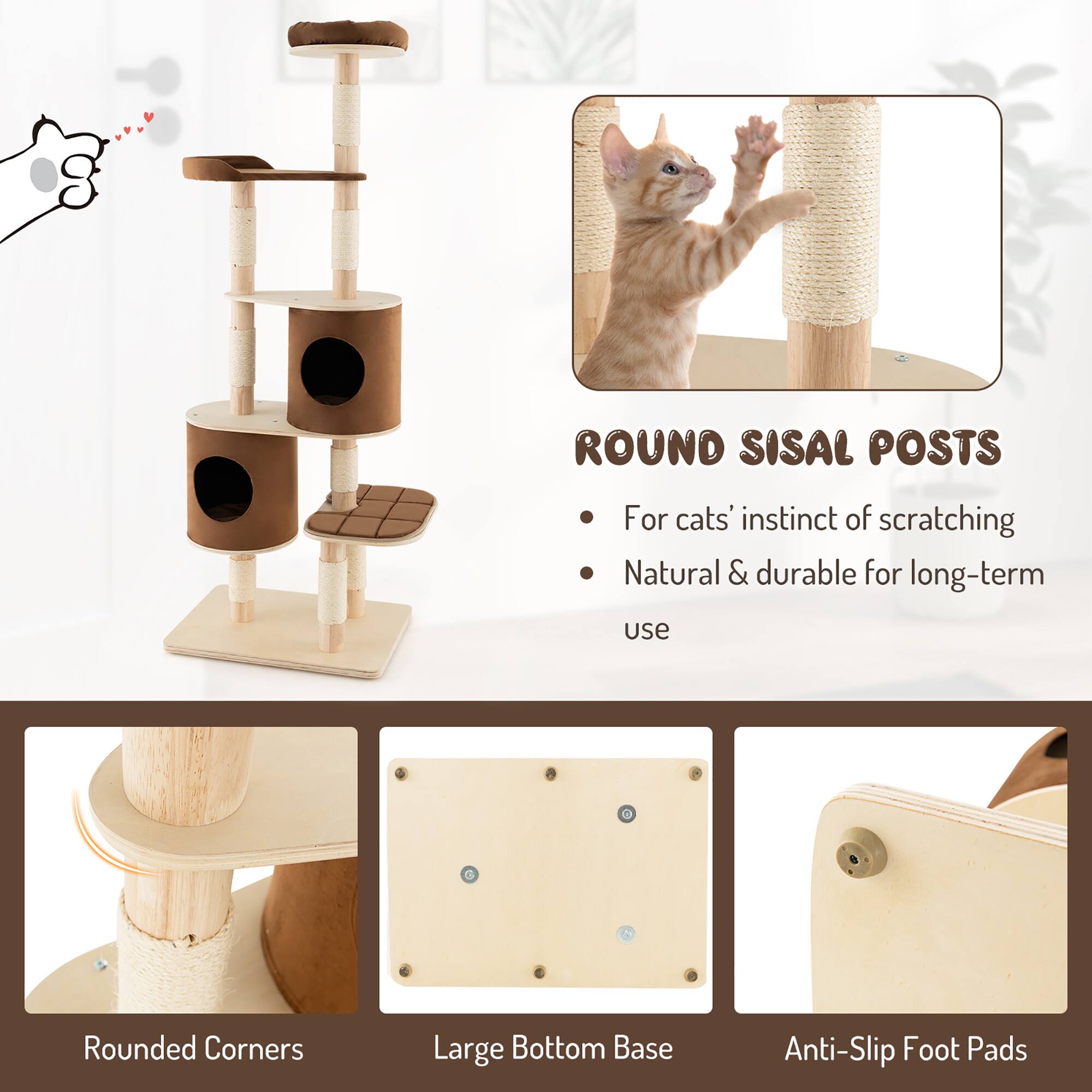 ROUND SISAL POSTS

For cats' instinct of scratching
Natural & durable for long-term use
Rounded Corners
Large Bottom Base
Anti-Slip Foot Pads
