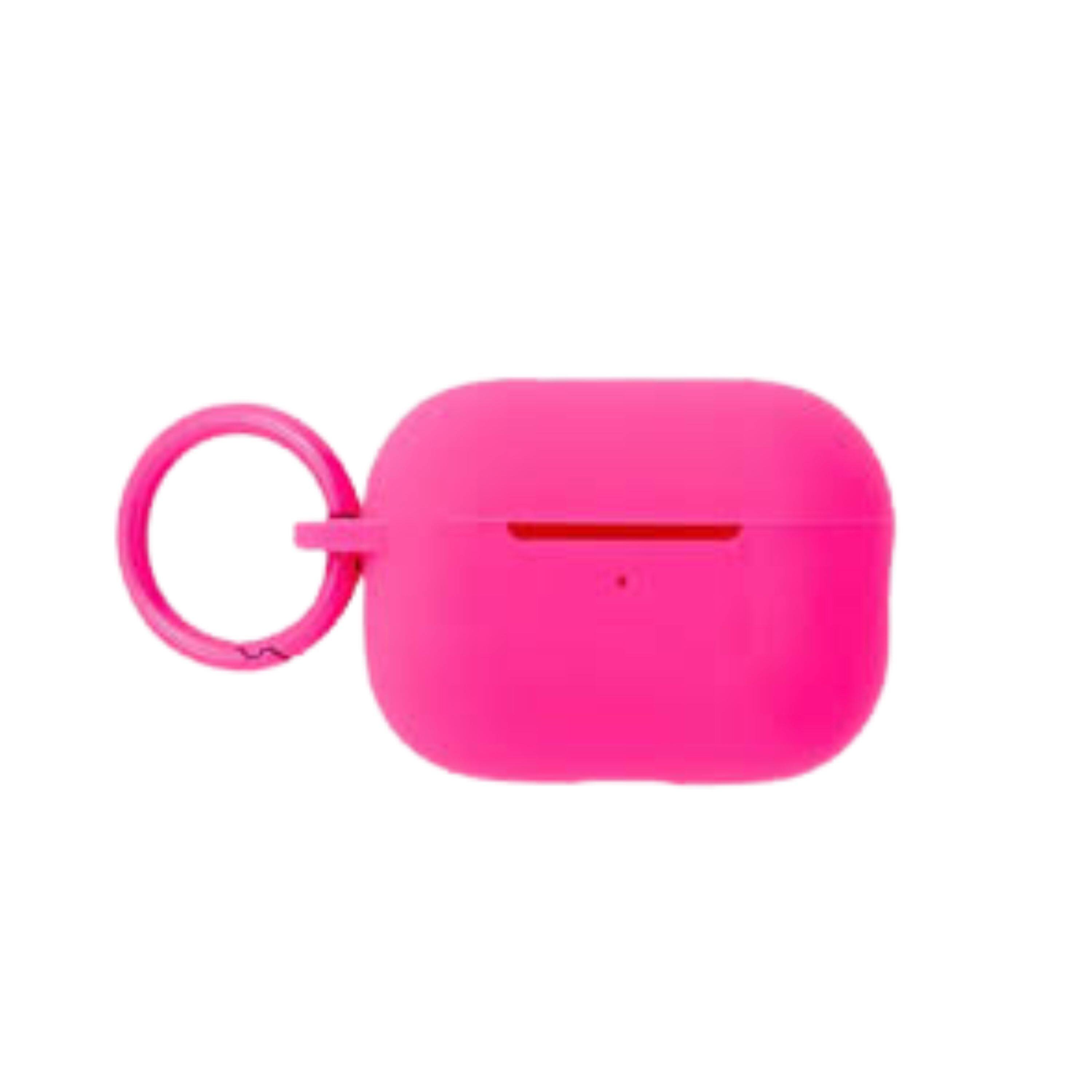 Angle. Kitcheniva - Bubbly Airpod Pro Case Fuchsia Pink.