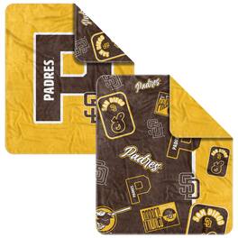 Logo Brands - San Diego Padres 50" x 60" Dream Weave Throw Blanket - Brown