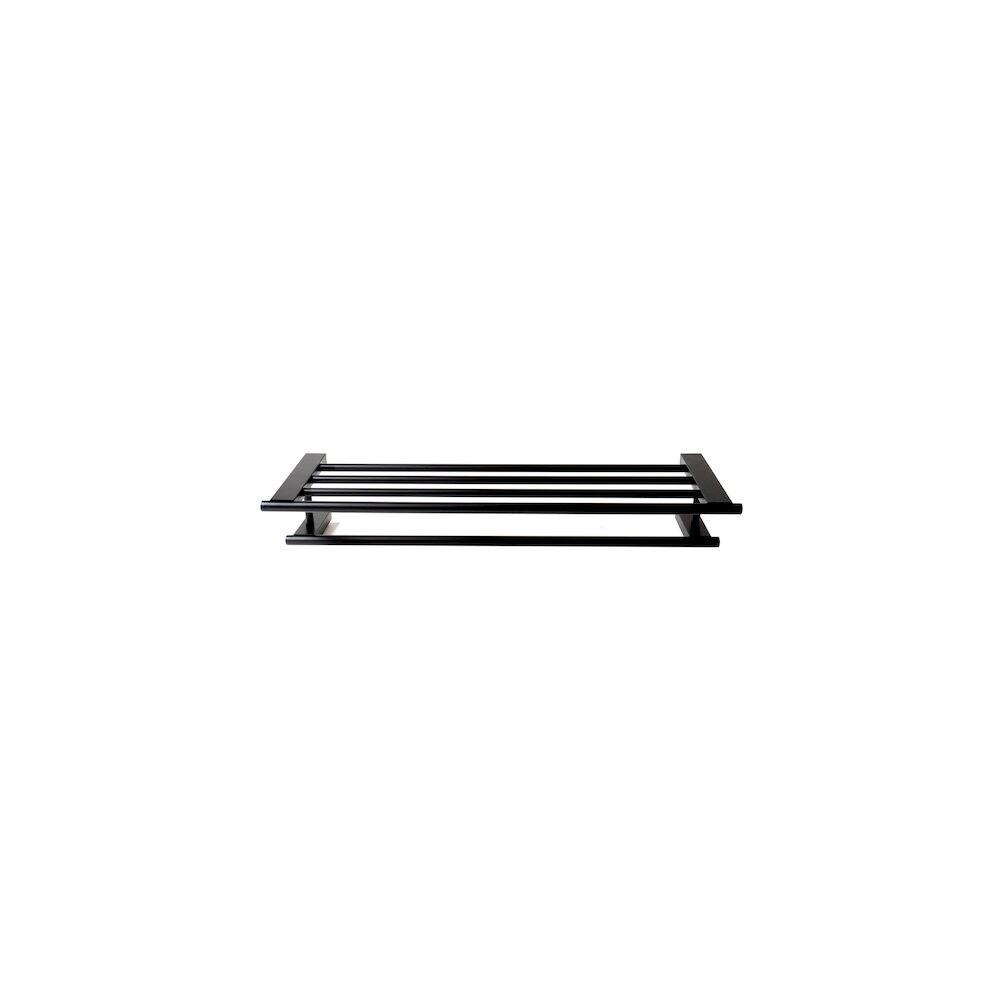 Left. Alfi - Black Matte 26" Towel Bar & Shelf - Black.