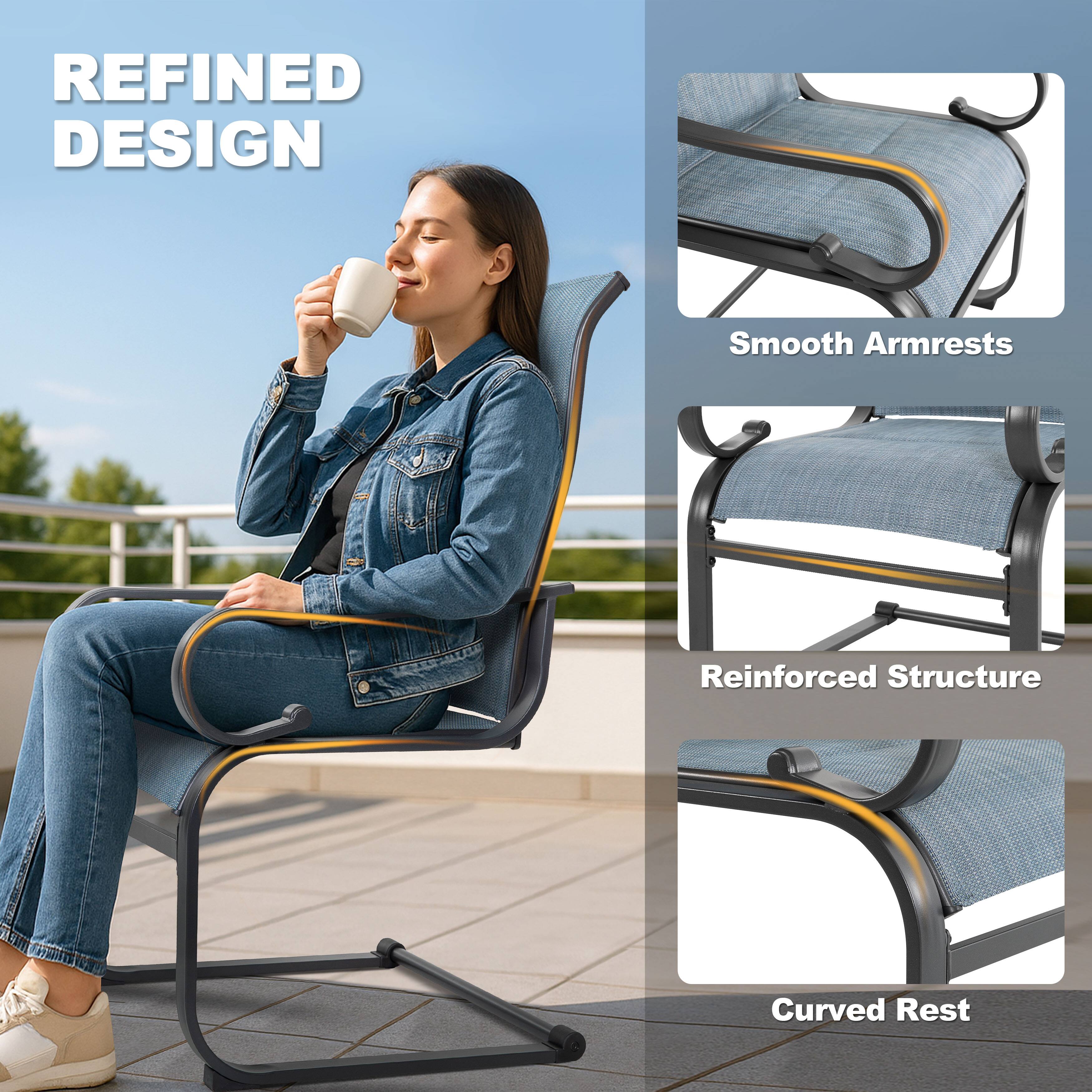 REFINED DESIGN

- Smooth Armrests
- Reinforced Structure
- Curved Rest