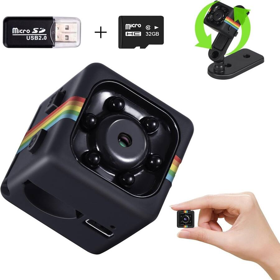 RTMB No WiFi Security Camera, Mini Spy Camera with 32GB SD Card