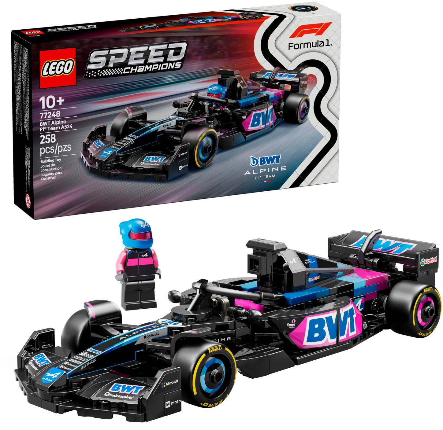 LEGO - Speed Champions BWT Alpine F1 Team A524 Race Car Toy Building Set 77248