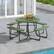 Front. Gymax - Gymax Outdoor Picnic Table Portable Picnic Table Bench w/ 4 Benches & Umbrella Hole Green - Green.