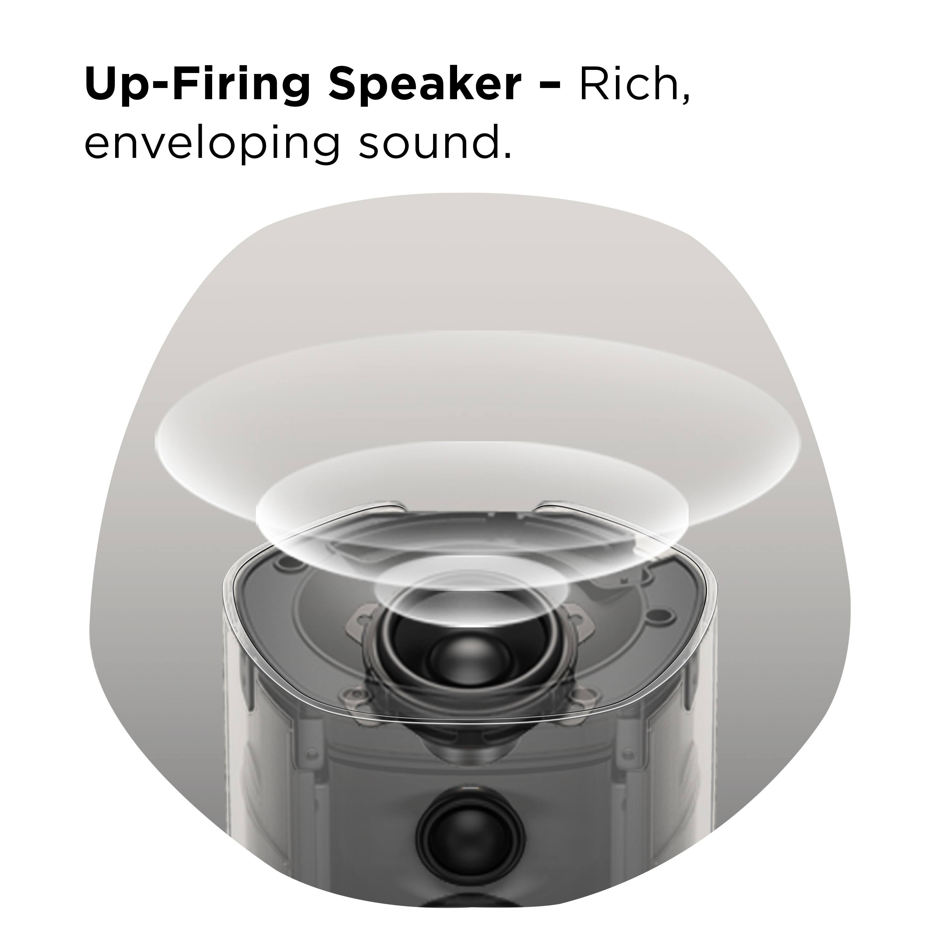 Up-Firing Speaker – Rich, enveloping sound.