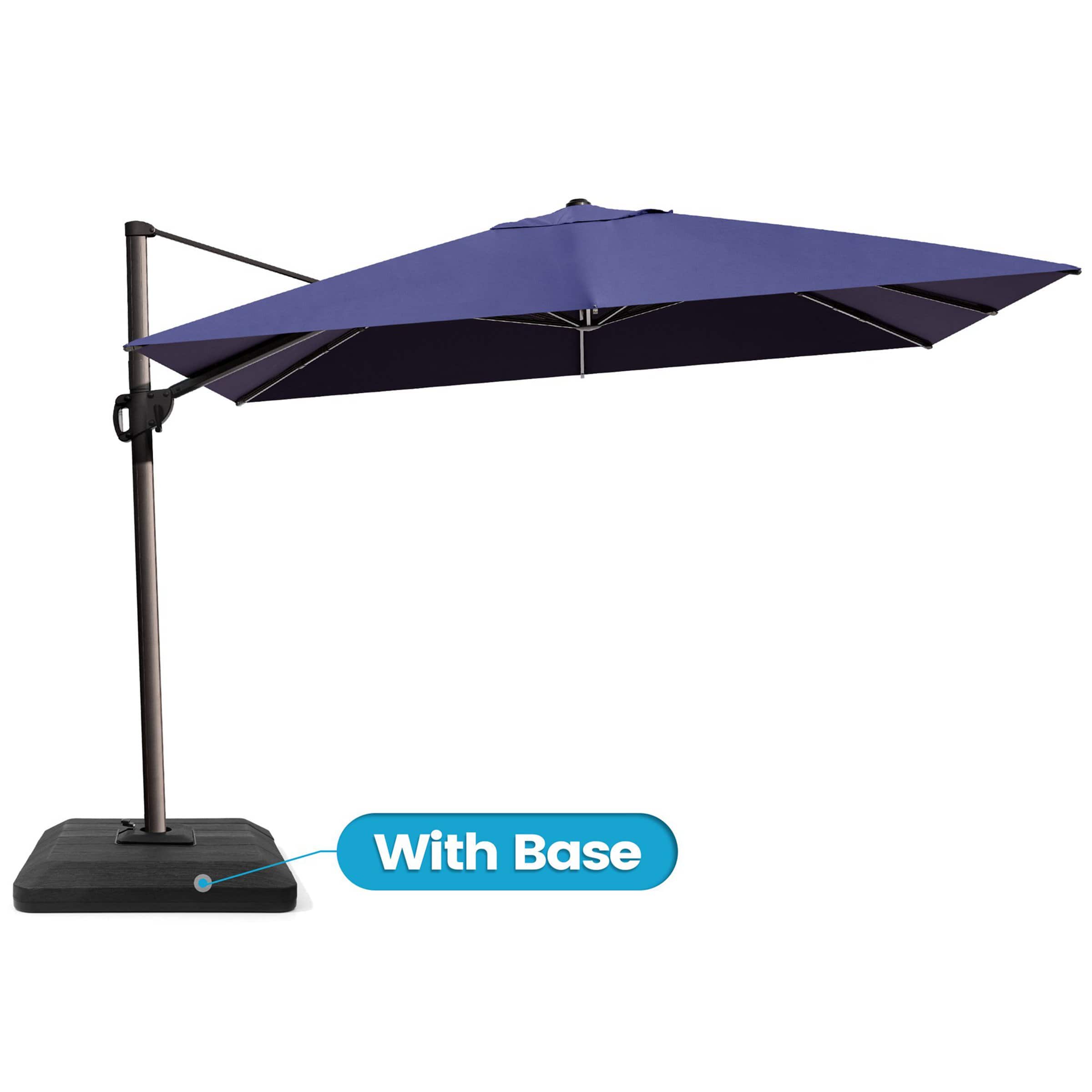 Crestlive Products - 9x12ft Aluminum Crank Cantilever Patio Umbrella with Base - Navy blue price history on PriceWatchPro