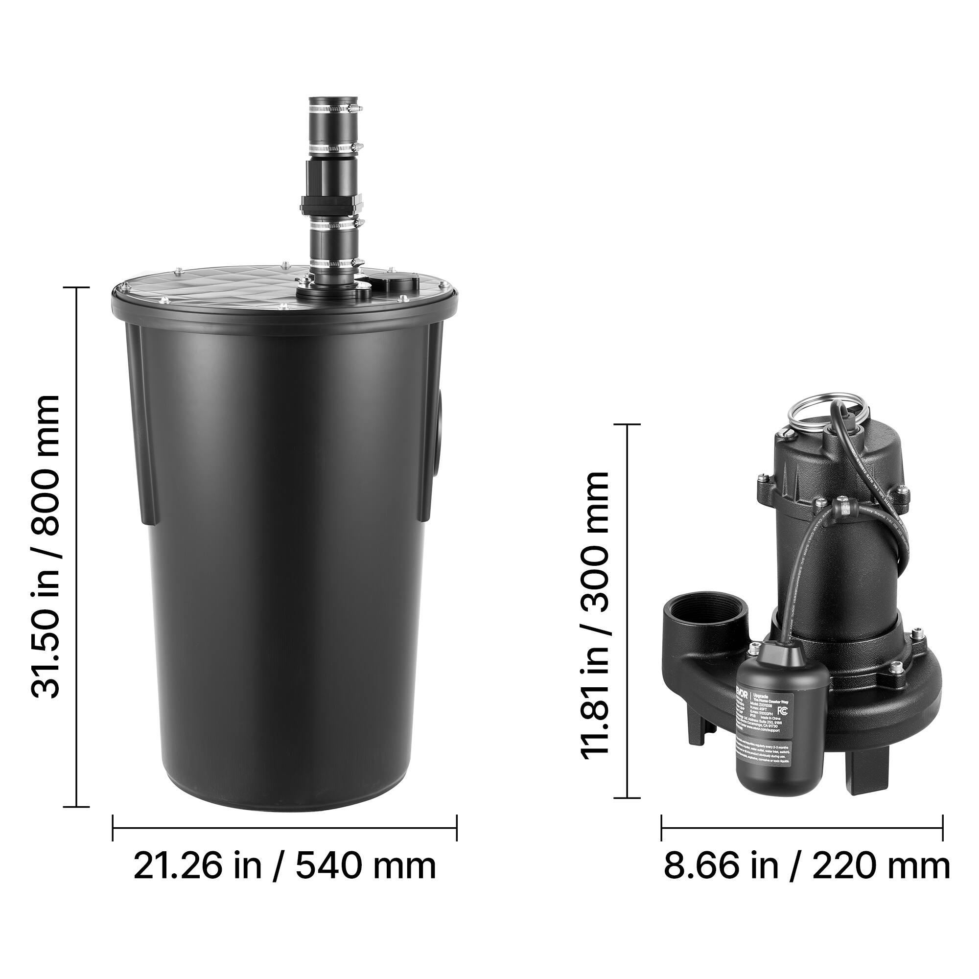 mm 800 / in 31.50  
21.26 in / 540 mm  
mm 300 / in 11.81  
8.66 in / 220 mm
